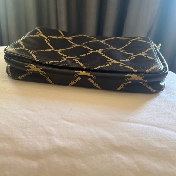 Longchamp Horse & Buckle Logo print Vintage Leather Crossbody. - Picture 9 of 16